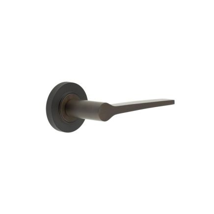 Knightsbridge Door Handle on Knurled Rose Dark Bronze - By Frelan Hardware - BUR20KIT83