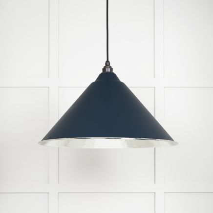 Hammered Nickel Hockley Pendant in Dusk