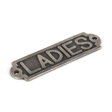 Antique Pewter Ladies Sign