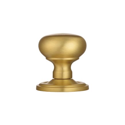 Concealed Fix Mushroom Mortice Knob - Satin Brass