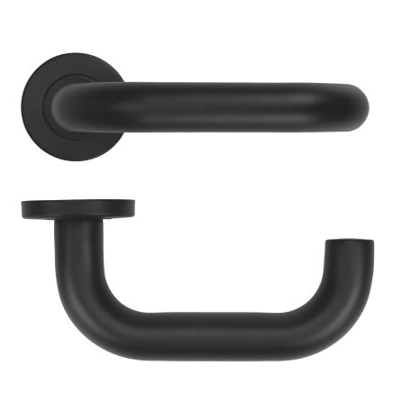 Zoo Hardware 22mm Tubular Return to Door Lever on Round Rose 52mm x 8mm Push-on Rose - BS EN 1906 Grade 3 - Grade 201 - PCB