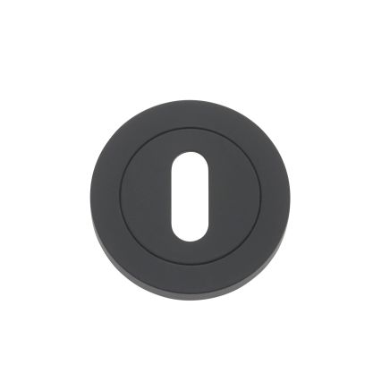 Zoo Hardware Standard profile round escutcheon - Oscuro Matt Black