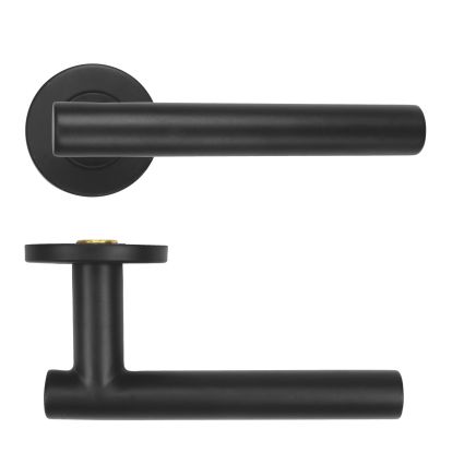 Zoo Hardware 19mm Straight T-Bar Lever on Round Rose 53mm x 6mm Push-on Rose - BS EN 1906 Grade 3 - Grade 201 - PCB