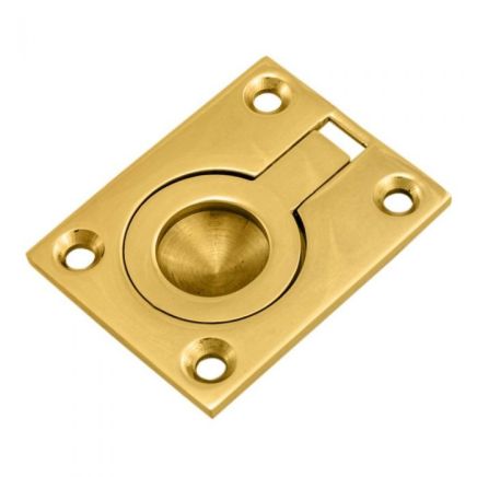 Flush Ring Pull - Polished Brass