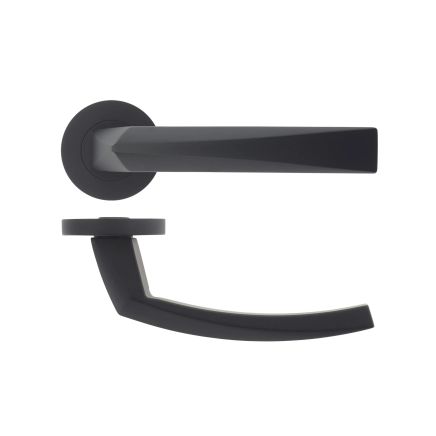 Zoo Hardware Hydra lever on round rose - Black