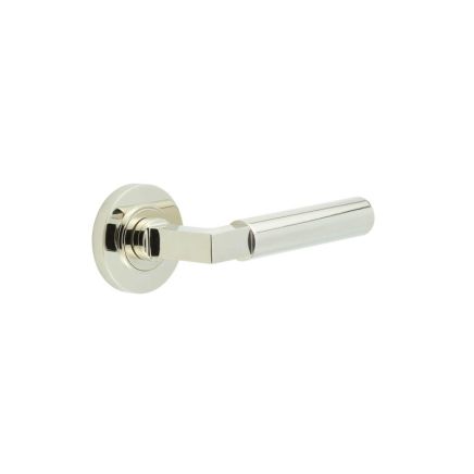 Westminster Door Handles Plain Rose Polished Nickel - By Frelan Hardware - BUR30KIT157