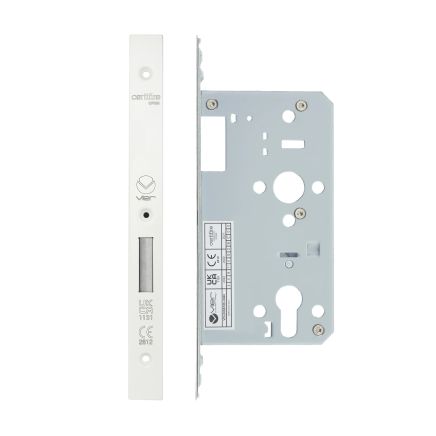 Zoo Hardware 2 Piece - DIN euro deadlock - backset 60mm - White