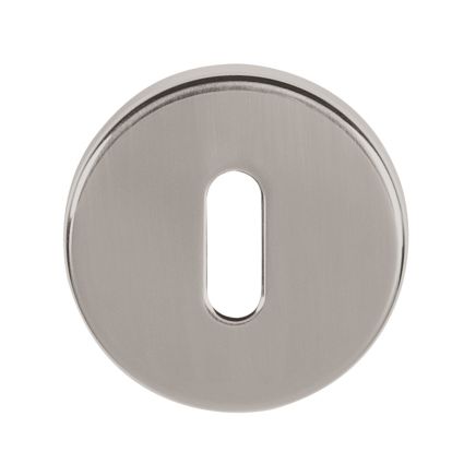 Tupai Rapido CurvaLine Key Escutcheons on Round Rose - Pearl Nickel (Pair)