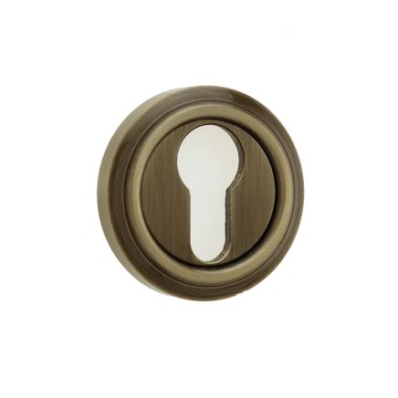 Jedo Parisian Euro Profile Escutcheon 53mm Antique Brass - By Frelan Hardware - JV604EAB