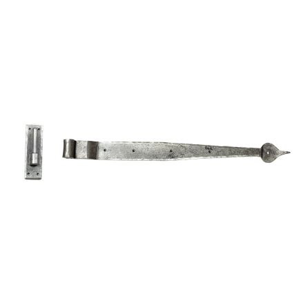 Pewter 24" Hook & Band Hinge - Cranked (pair)
