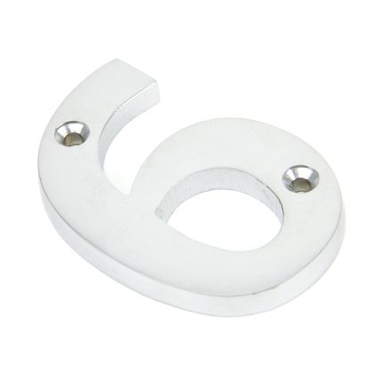 Satin Chrome Numeral 6