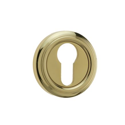 Jedo Parisian Euro Profile Escutcheon 53mm Polished Brass - By Frelan Hardware - JV604EPB