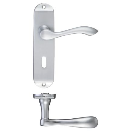 Zoo Hardware Arundel Lever Lock (57mm c/c) Furniture - Short Plate - Satin