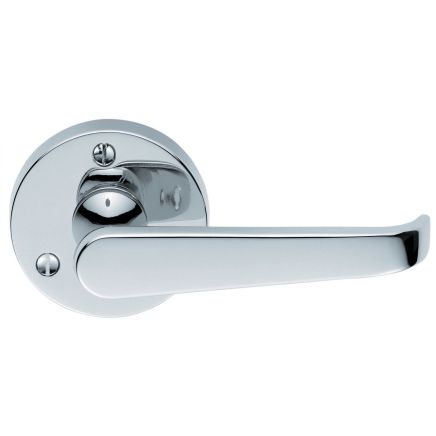 Victorian Lever On Round Rose  - Polished Chrome