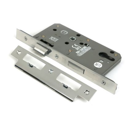 Polished SS Euro Din Sash Lock - 60mm Backset/72mm Centre
