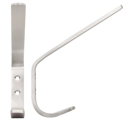 Zoo Hardware Hat and Coat Hook 180mm - Heavy Duty - Satin Stainless