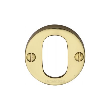 Heritage Brass Oval Profile Cylinder Escutcheon Polished Brass finish