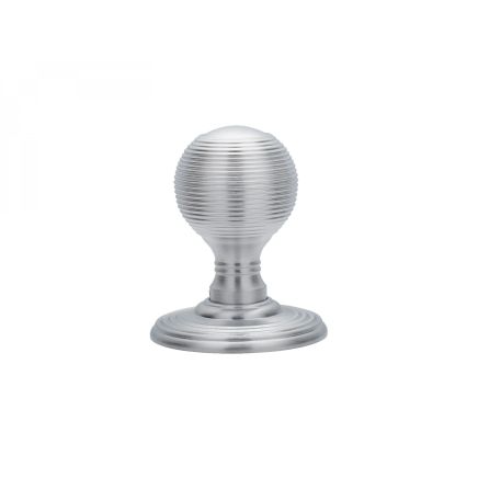 Delamain Reeded Knob - Satin Chrome