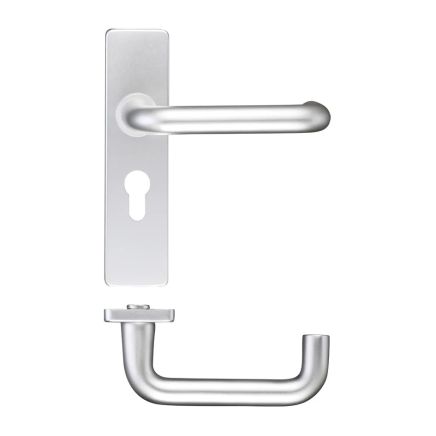 Zoo Hardware Return to Door Lever on Europrofile Backplate (47.5MM) - Satin