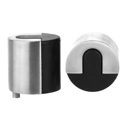 Zoo Hardware Door Stop Floor Mounted - Large Round - 40mm dia - Satin Stainless