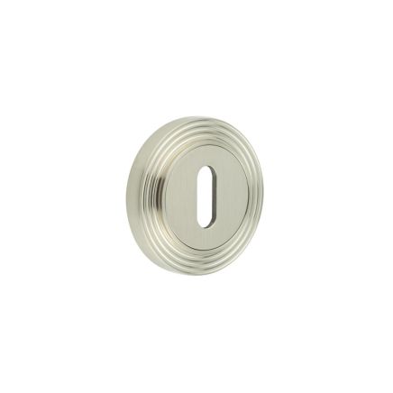 Burlington Standard Keyway Escutcheons Reeded Rose Satin Nickel - By Frelan Hardware - BUR-60SN-74SN
