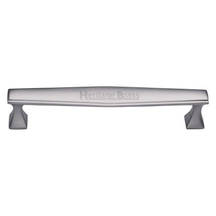 Heritage Brass Cabinet Pull Deco Design 203mm CTC Satin Chrome Finish