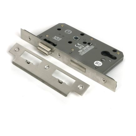 Satin SS Euro Din Sash Lock - 60mm Backset/72mm Centre