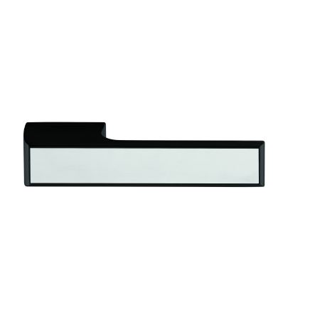 Tupai Rapido VersaLine Tobar Lever Door Handle on Long Rose - Polished Stainless Steel Decorative Plate - Matt Black