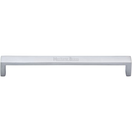 Heritage Brass Cabinet Pull Wide Metro Design 203mm CTC Satin Chrome Finish