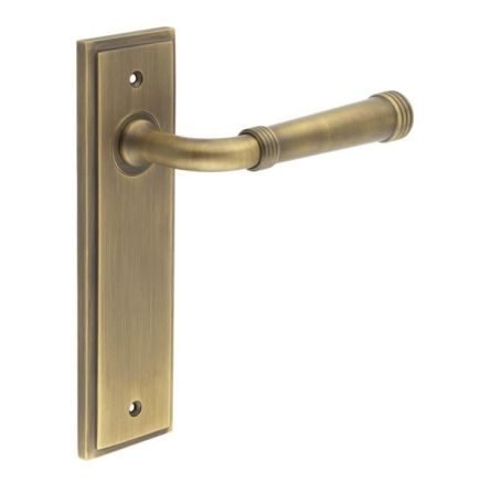 Highgate Door Handle Latch Backplate Antique Brass - By Frelan Hardware - BUR35KIT8