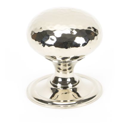 Polished Nickel Hammered Mushroom Cabinet Knob 38mm