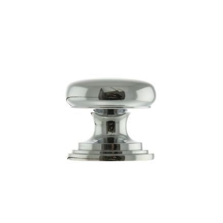 Old English Lincoln Solid Brass Victorian Knob 32mm on Concealed Fix - Polished Chrome