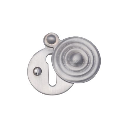Heritage Brass Covered Keyhole Reeded Satin Chrome finish