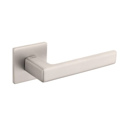 Tupai Rapido 5S Line Portel Lever Door Handle on 5mm Slimline Square Rose - Pearl Nickel (Pair)