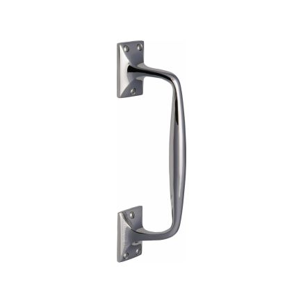 Heritage Brass Door Pull Handle Cranked Design 10" Polished Chrome Finish