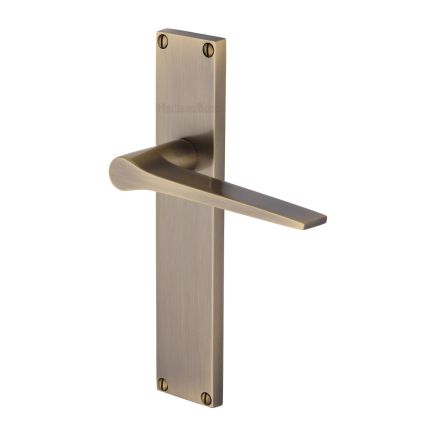 Heritage Brass Gio Lever Latch Door Handle on 200mm Plate Antique Brass finish