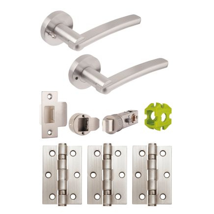 Jigtech Condor Privacy Door Pack Satin Chrome - JTB81220