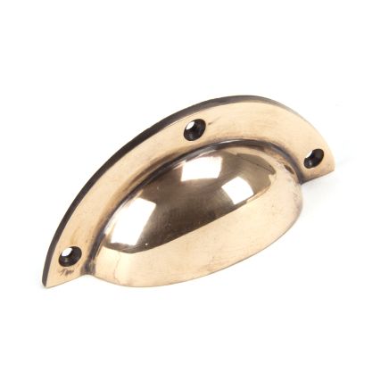 Polished Bronze 4" Plain Drawer Pull