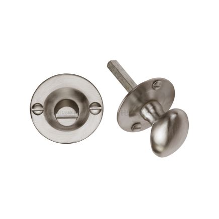 Heritage Brass Oval turn with release Satin Nickel finish