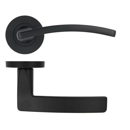Zoo Hardware Toledo lever on rose - Matt Black