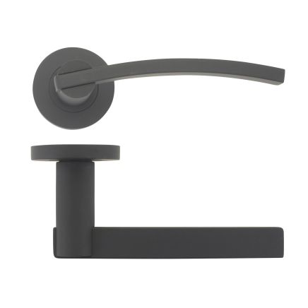 Zoo Hardware Adria lever on round rose - Oscuro Matt Black